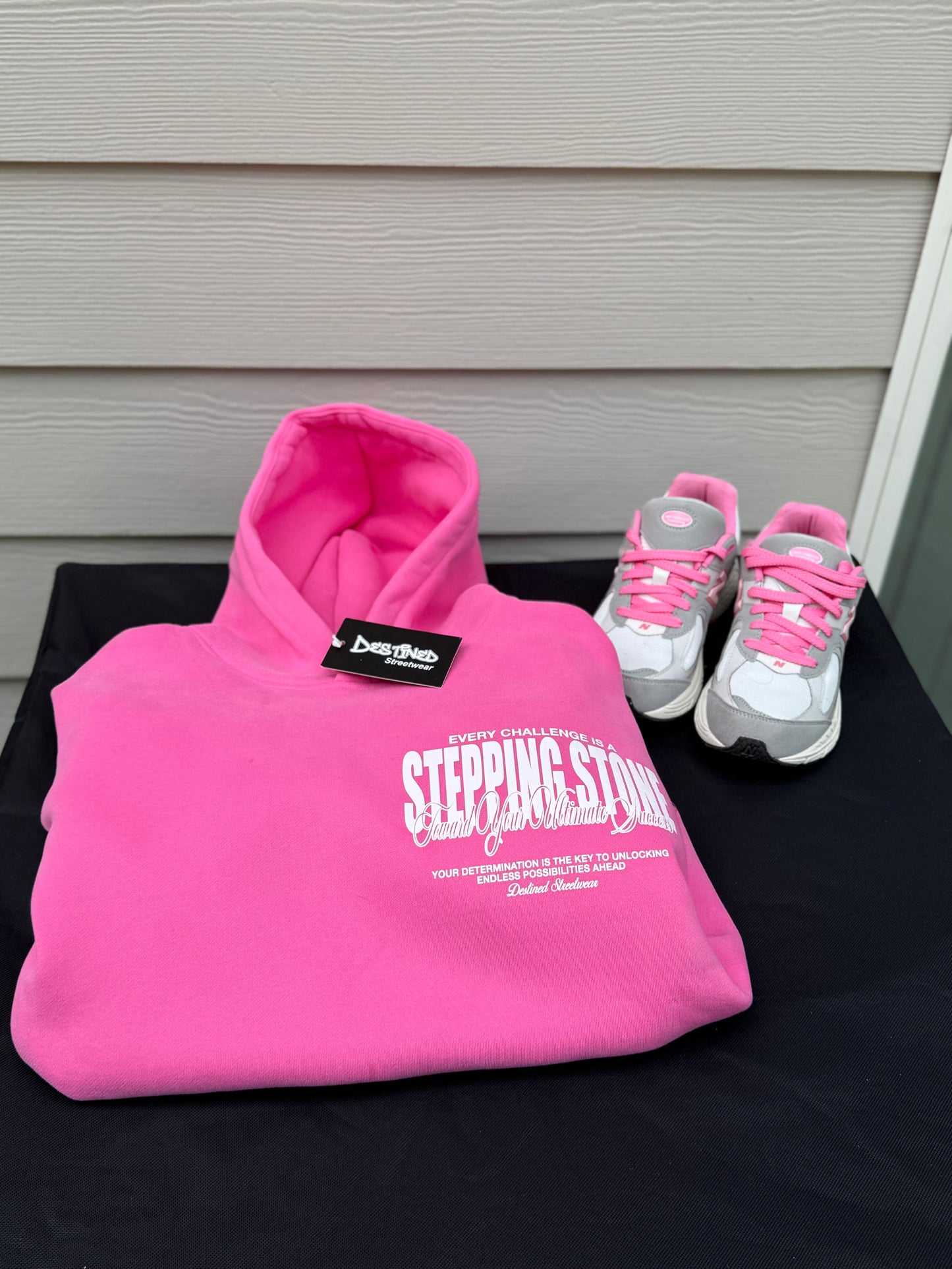 “Stepping Stone” Pink Static Hoodie