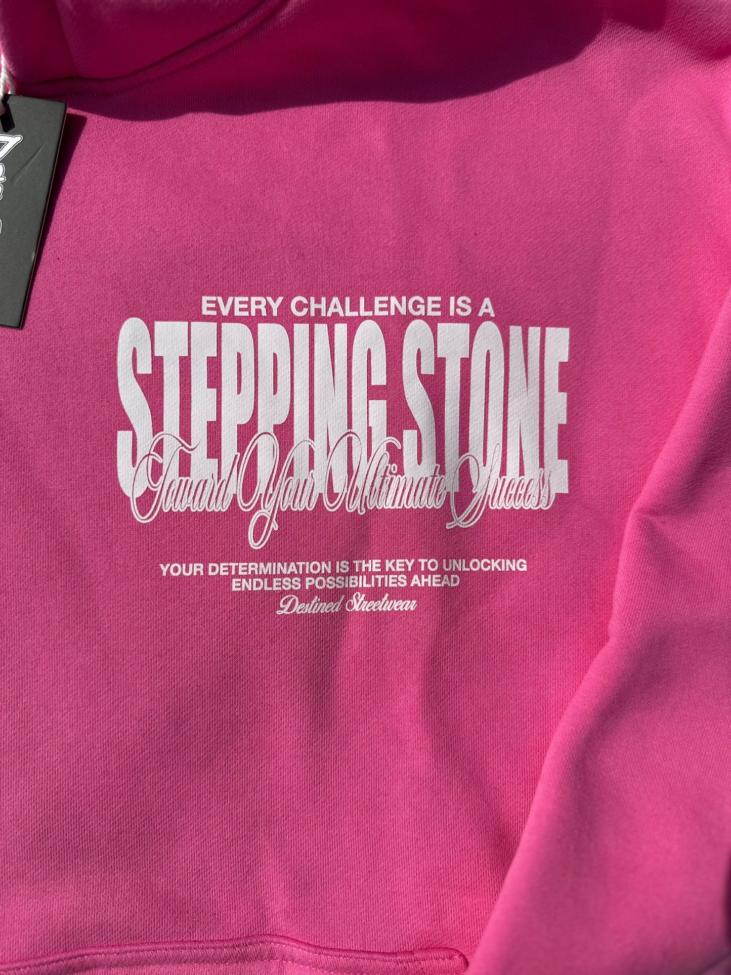 “Stepping Stone” Pink Static Hoodie