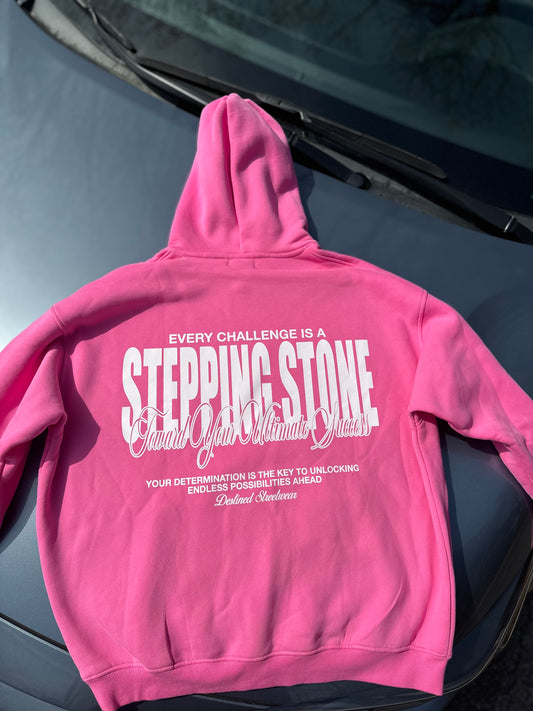 “Stepping Stone” Pink Static Hoodie